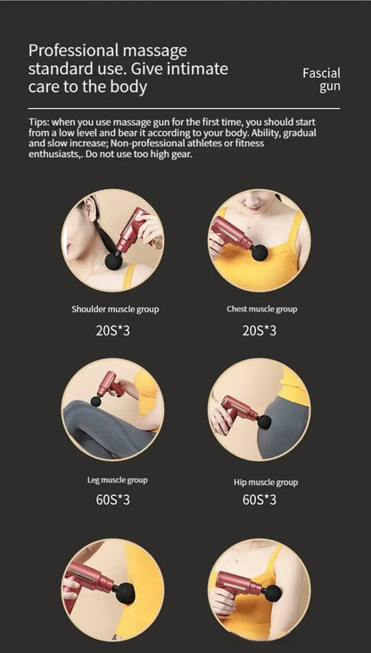 Pistola de masajes de relajacion con vibracion electrica