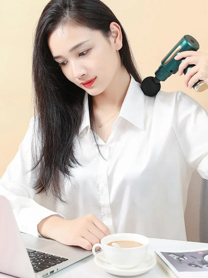 Pistola de masajes de relajacion con vibracion electrica